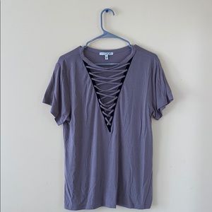 Express Oversized Lace Up Top